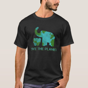 Camiseta Save Planet Elephant Nature Climate Protect Hour D