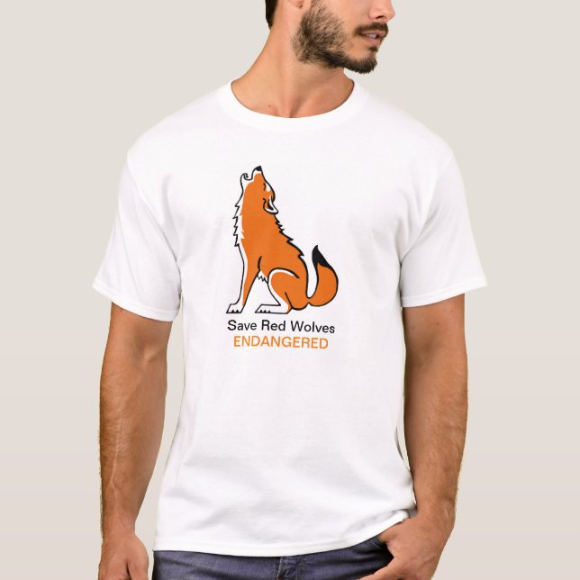 Camiseta Save Red WOLVES - EUA - Animal em perigo - Naturez (Frente)