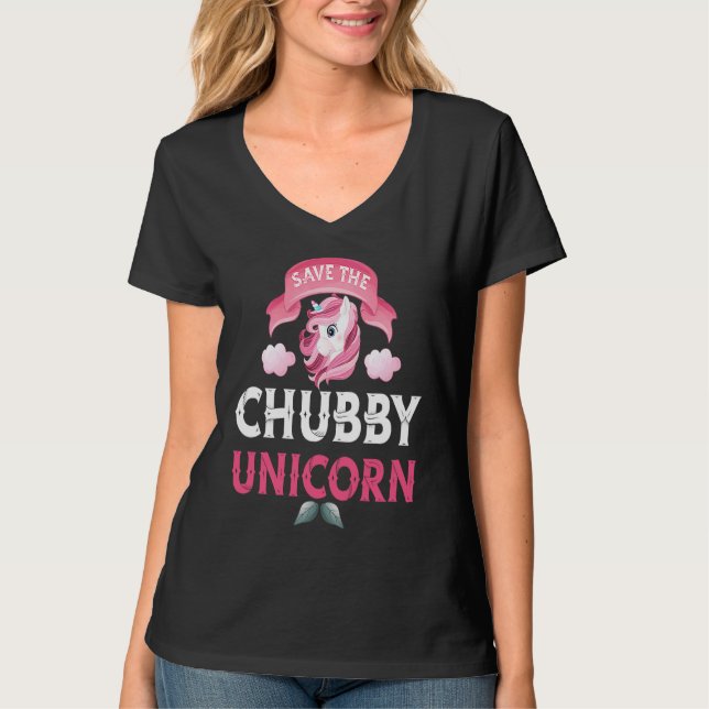 Camiseta Save the Chubby Unicorn Girl (Frente)