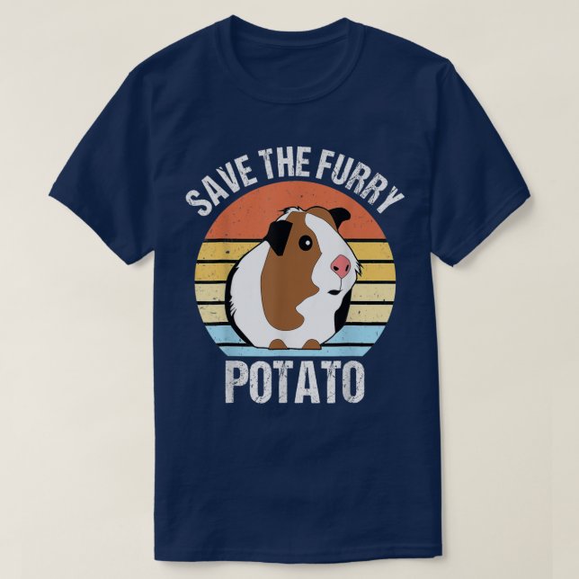 Camiseta Save the fluffy potato Funny guinea pig  (Frente do Design)
