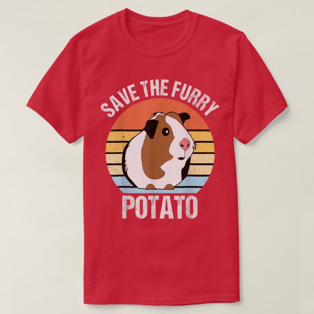 Camiseta Save the fluffy potato Funny guinea pig  (Frente do Design)