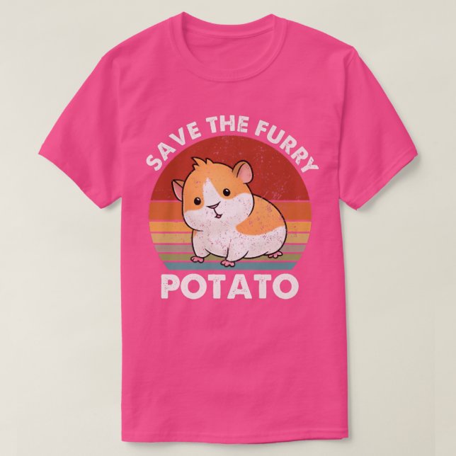 Camiseta Save The Furry Potato Funny Guinea Pig Premium  (Frente do Design)