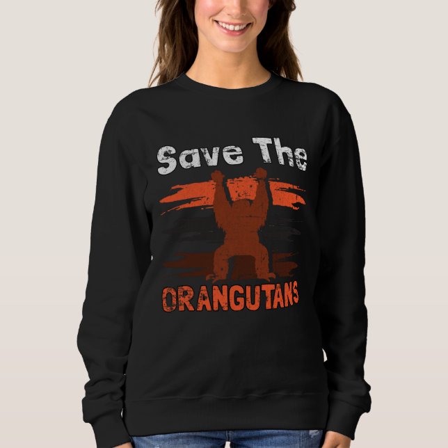 Camiseta Save The Orangutans Endangered Animals Grunge (Frente)