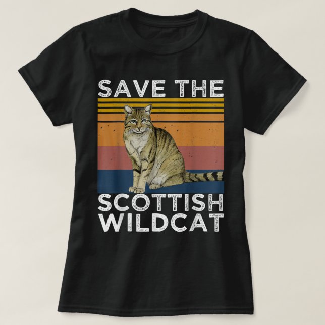 Camiseta Save The Scottish Wildcat , Scottish Wildcat Lover (Frente do Design)