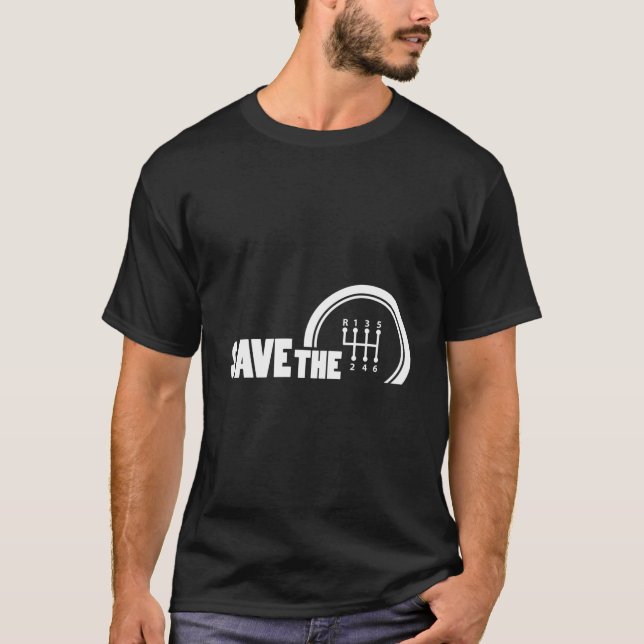 Camiseta Save The Stick Ual Transmission Three Pedals (Frente)