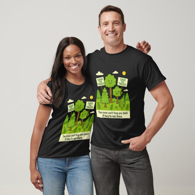 Camiseta Save the Trees – Cute Environmental Cartoon (Unissex)