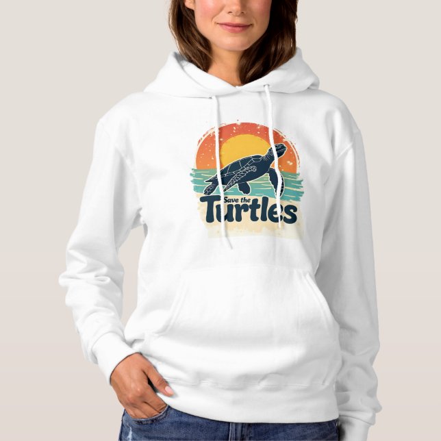 Camiseta Save The Turtles Animal Rights Sea Turtle Retro St (Frente)