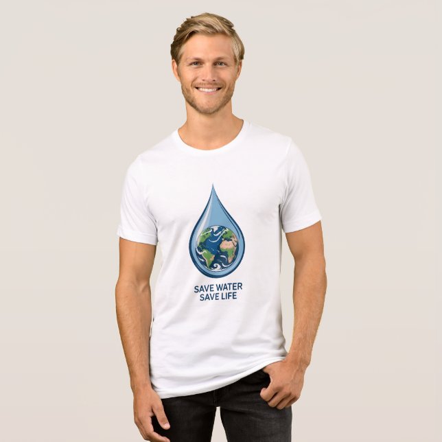 Camiseta Save Water Save Life (Frente Completa)