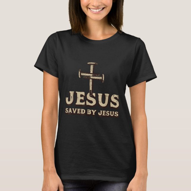 Camiseta Saved By Jesus Cross Christian Religious God Jesus (Frente)