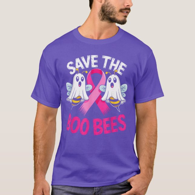 Camiseta Savehe Boo Bees Funny Breast Cancer Awareness Hall (Frente)