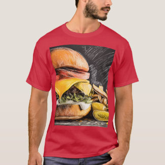Camiseta Savor a Juicy Cheeseburger with Fresh Veggies frie