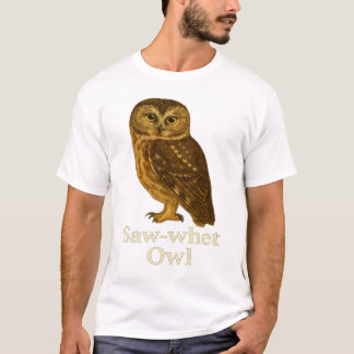 Camiseta Saw-whet Owl T-Shirt: Raptor Bird Nature Design