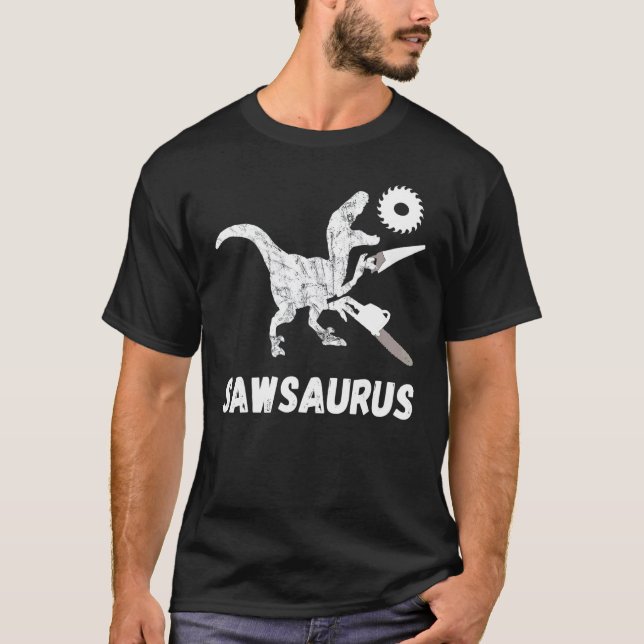 Camiseta Sawsaurus Woodworker Dinossauros Trex Ca (Frente)