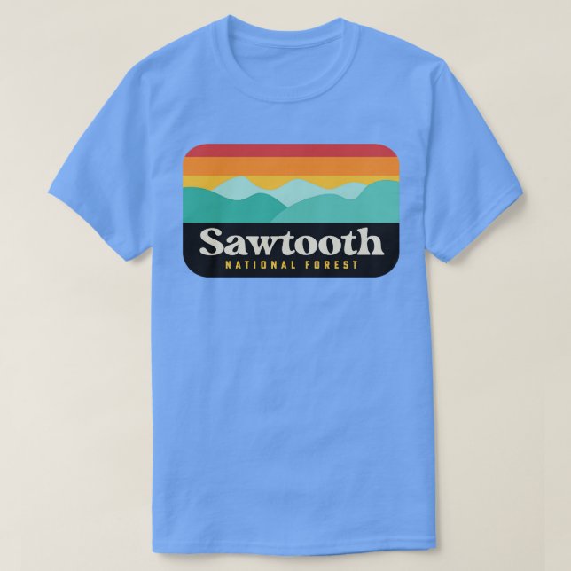 Camiseta Sawtooth National Forest Camping Idaho Hiking TShi (Frente do Design)