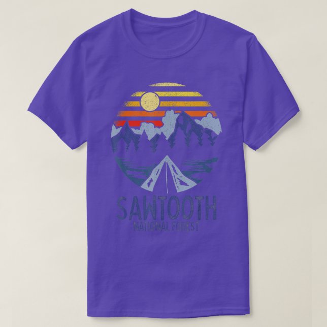 Camiseta Sawtooth National Forest Idaho Rocky Mounts ID (Frente do Design)