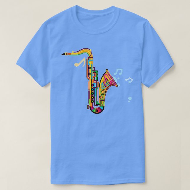 Camiseta Saxaphone Funny Oferece Instrumento Musical (Frente do Design)