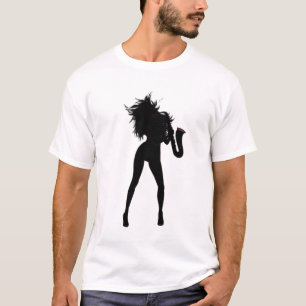 Camiseta Saxi Lady - Rock Lady - Rapariga Jogando Saxuphone