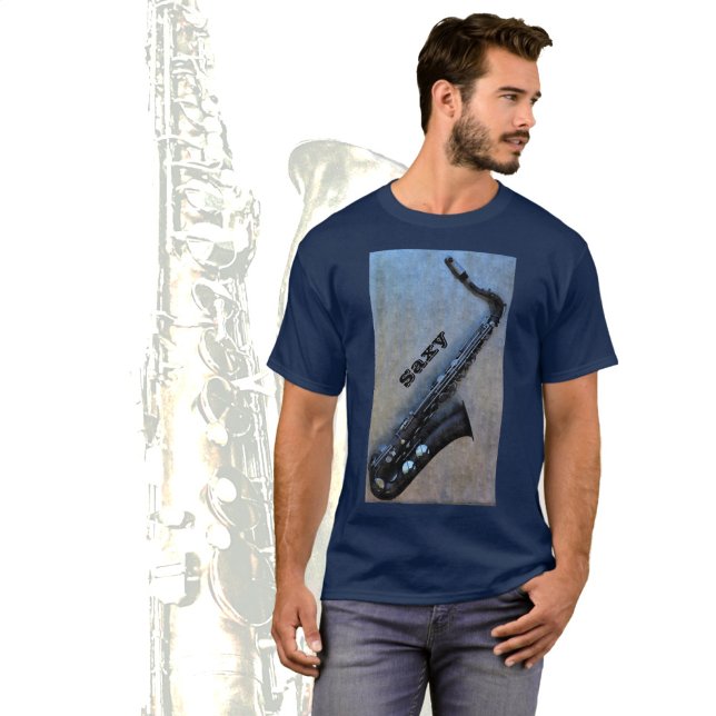 Camiseta Saxi saxofone Blues Jazzy (Criador carregado)