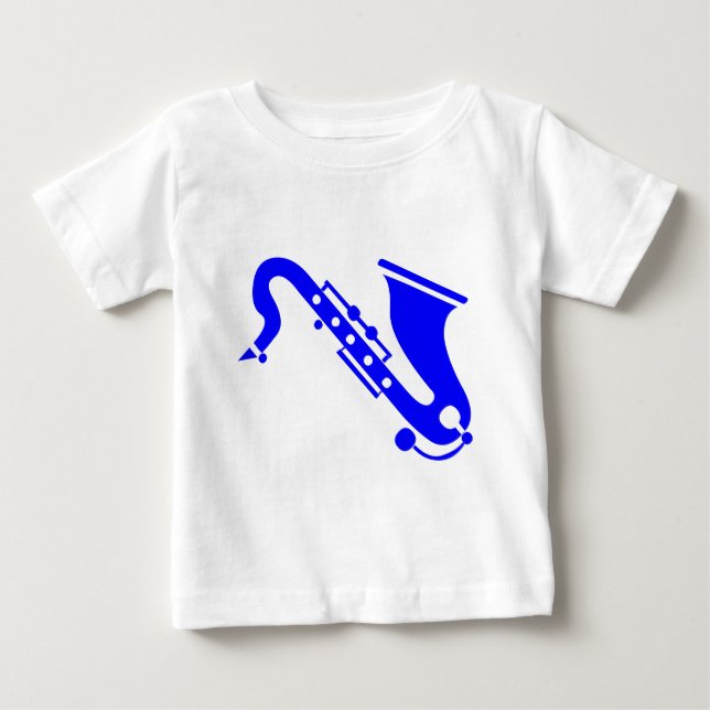 Camiseta Saxofone - Azul (Frente)