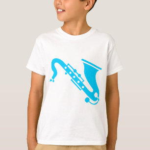 Camiseta Saxofone - azul-céu