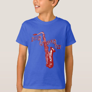 Camiseta Saxofone e notas muito Legal