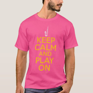 Camiseta Saxofone Engraçado Mantenha Calma E Jogue Na Saxof