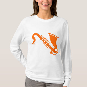 Camiseta Saxofone - Laranja