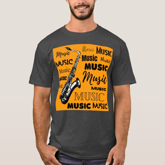 Camiseta saxofone, música (Frente)