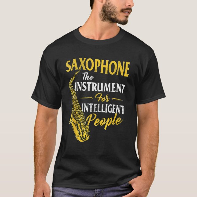Camiseta Saxofone O Instrumento Para Pessoas Inteligentes S (Frente)