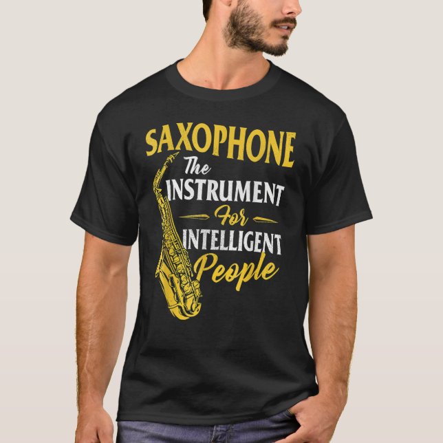 Camiseta Saxofone O Instrumento Para Pessoas Inteligentes S (Frente)