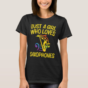 Camiseta Saxofone Para Meninas Crianças-Leed