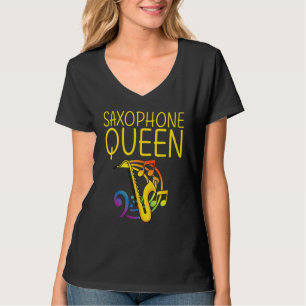 Camiseta Saxofone Para Mulheres Mãe Instrumento de Palheta