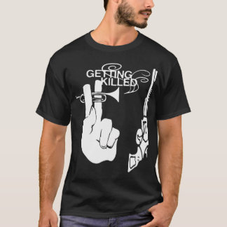 Camiseta saxofone pistola de dois dedos