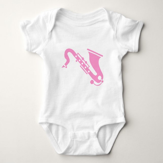 Camiseta Saxofone - Rosa (Frente)