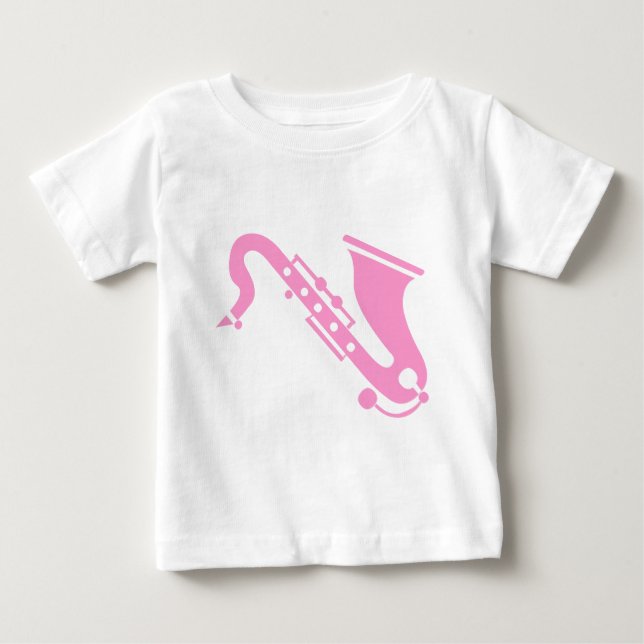 Camiseta Saxofone - Rosa (Frente)