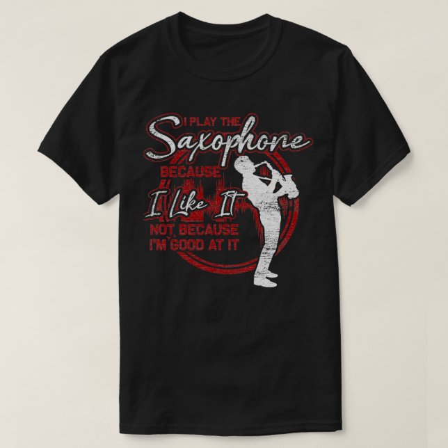 Camiseta Saxofone Saxofonista Marching Banda Retro (Frente do Design)