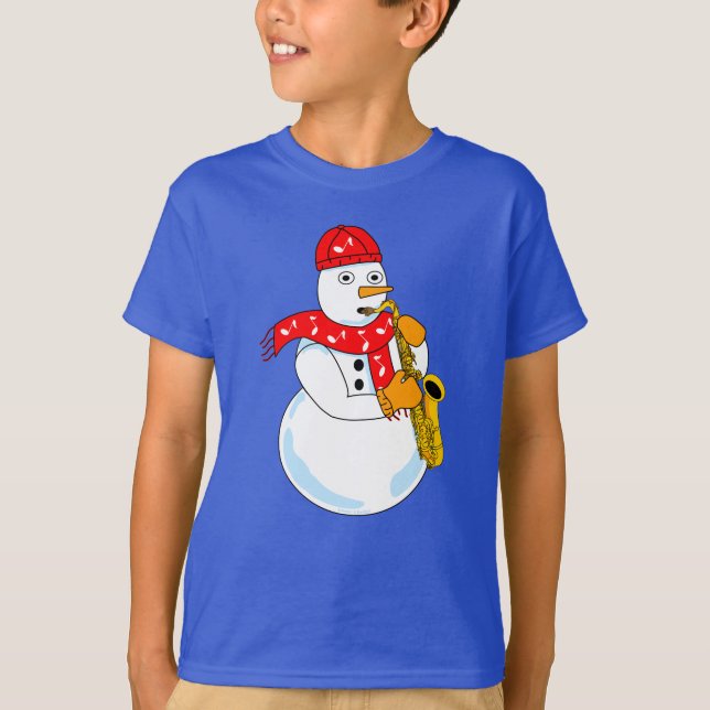Camiseta Saxofone Snowman (Frente)