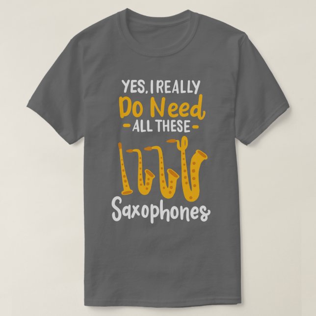 Camiseta Saxofone Tipos 3 (Frente do Design)