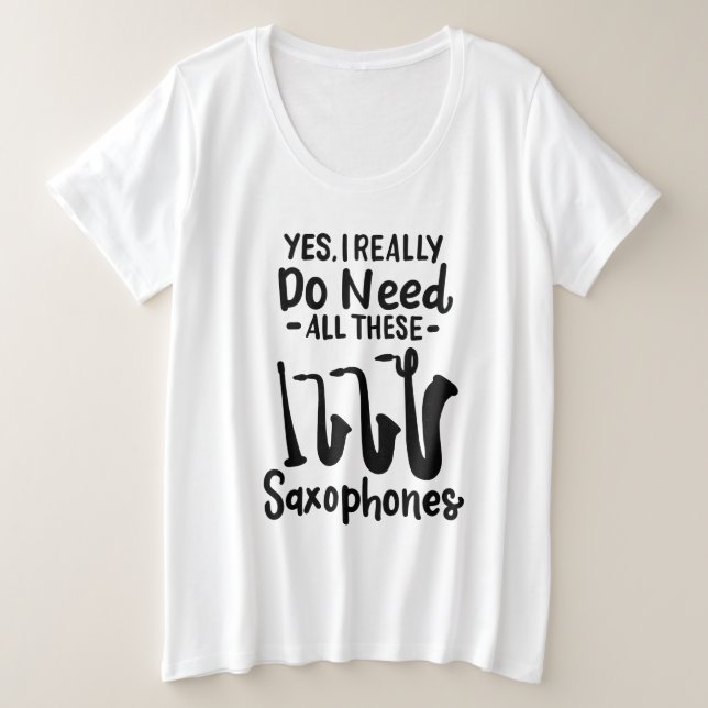 Camiseta Saxofone - Tipos Saxofone (Frente do Design)