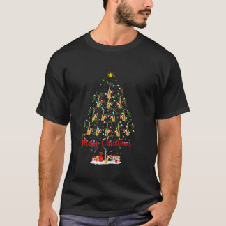 Camiseta Saxofone Xmas Luzes Papais noeis Salónica Musical