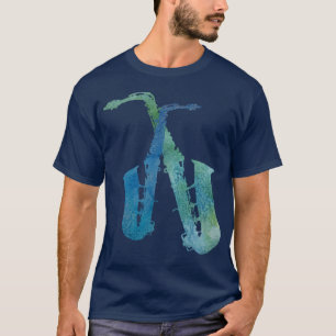 Camiseta Saxofones elétricos dos azuis