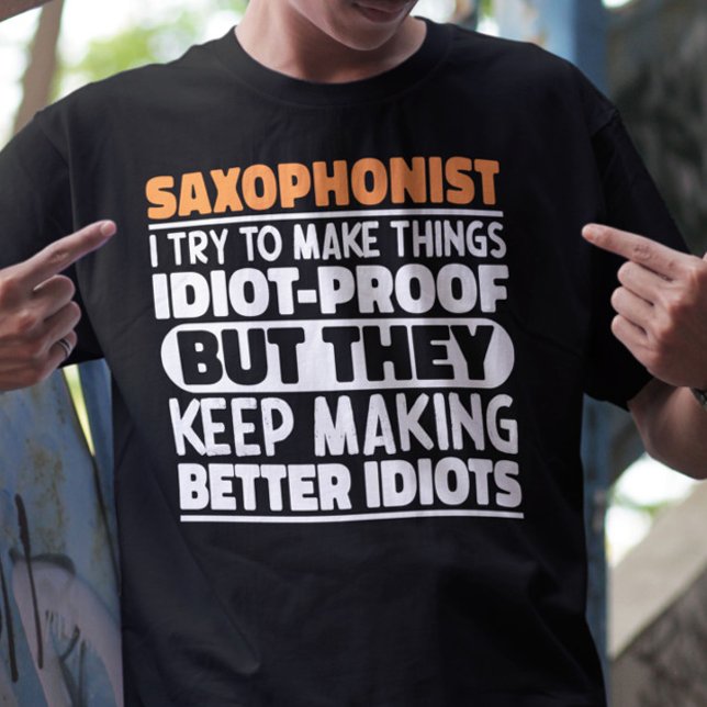 Camiseta Saxofonista Eu Tento Engraçado Dizendo Legal (Criador carregado)