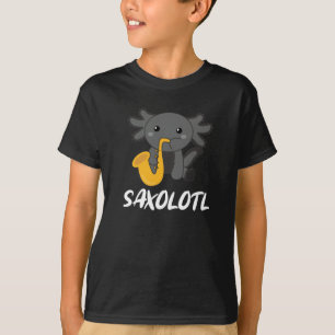 Camiseta Saxolotl Plays Música Saxofone Um Sweet Axolotl
