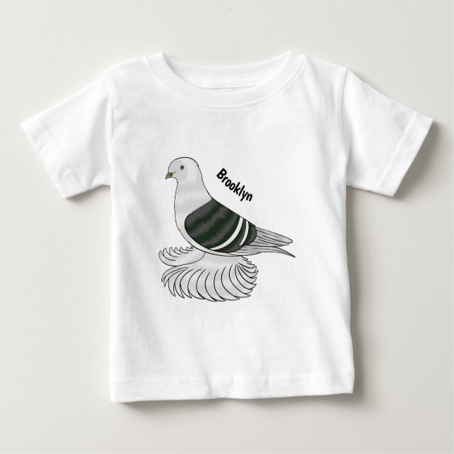 Camiseta Saxon Shield pigeon bird cartoon illustration  (Frente)