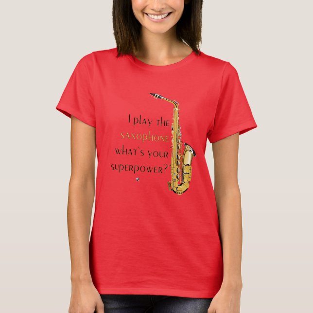 Camiseta Saxophone Abbildung mit Inschrift (Frente)