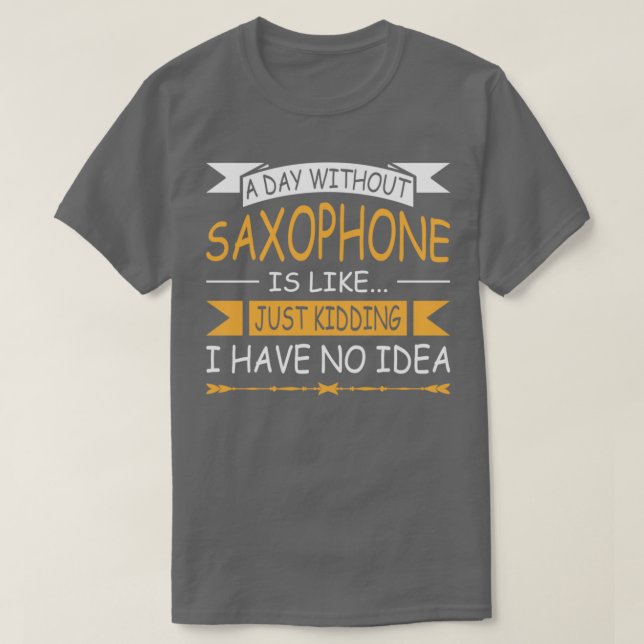 CAMISETA SAXOPHONE ALTO SAX TENOR SAX JAZZ MÚSICA  (Frente do Design)