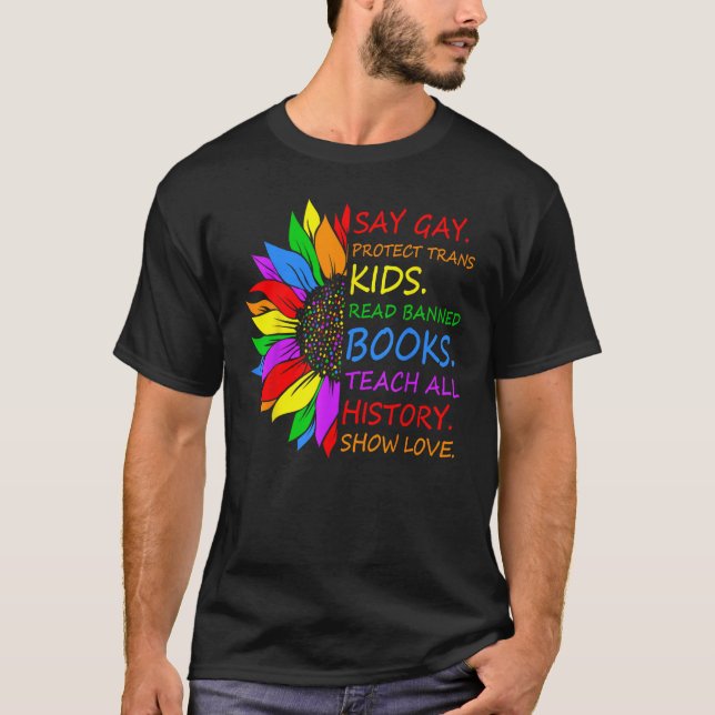 Camiseta Say Gay Protect Trans Kids Read Banned Books LGBT  (Frente)