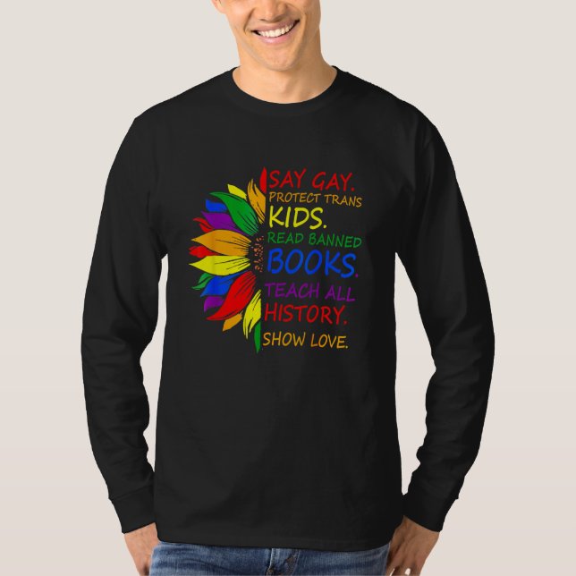 Camiseta Say Gay Protect Trans Kids Read Banned Books LGBT  (Frente)