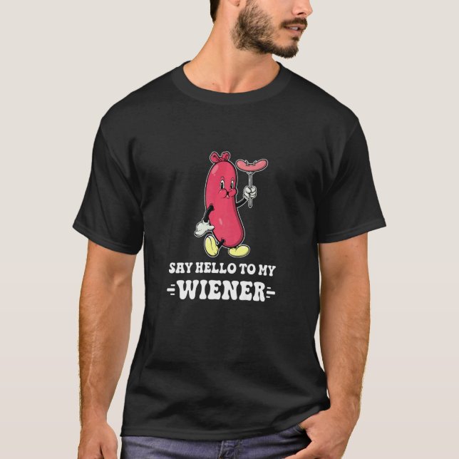 Camiseta Say Hello To My Weiner Retro Hotdog  Grilling Cook (Frente)