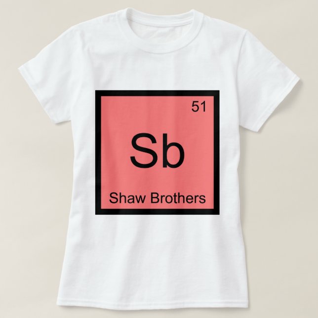 Camiseta Sb - Shaw Brothers Símbolo de Elemento Químico Tee (Frente do Design)